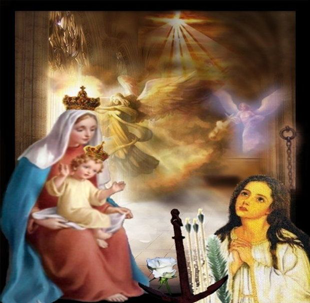 Santa Filomena com Nossa Senhora e o Menino Jesus